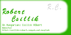 robert csillik business card